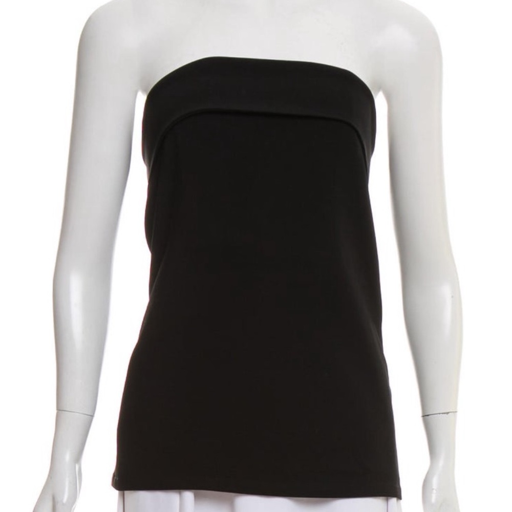 A.L.C. Black Fold-Over Strapless Crepe Top (Size XS)